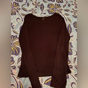 Express Elegant Brown Long Sleeve Tee
